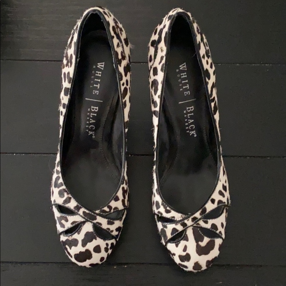 Worn once! White Leopard Heels